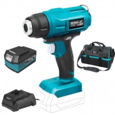 DEDRA set Pistol aer cald SAS+ALL cu acumulator Li-Ion 18V 4.0Ah incarcator 60W si geanta
